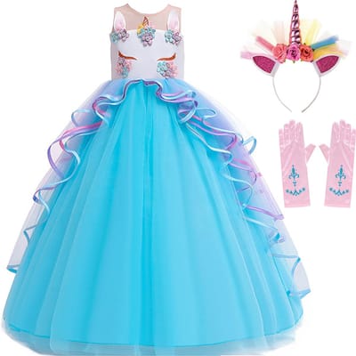 Het Betere Merk verkleedkleren meisje - maat 98/104 (100) - Unicorn speelgoed - Eenhoorn haarband