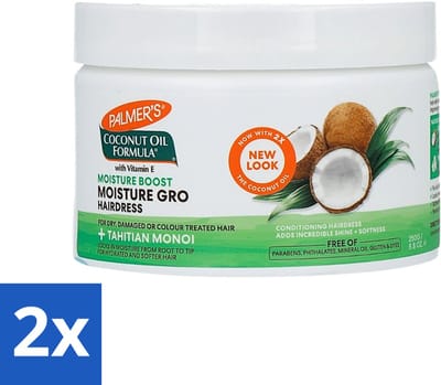 2 x Palmers - Cremespoeling - Coconut Oil - Condit Pot - 250 ml - Kokosolie Conditioner - Haarvoeding - Droog Haar - Beschadigd Haar - Haarherstel