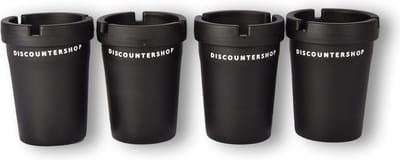 Set van 4 Auto Asbakken | Handige Cupholder Asbakken voor Binnenkant Auto | Zwart - 8x11 cm | Geschikt voor Verschillende Automodellen