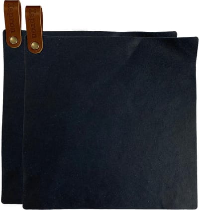 Xapron Leren Pannenlappen Kansas kleur Blauw