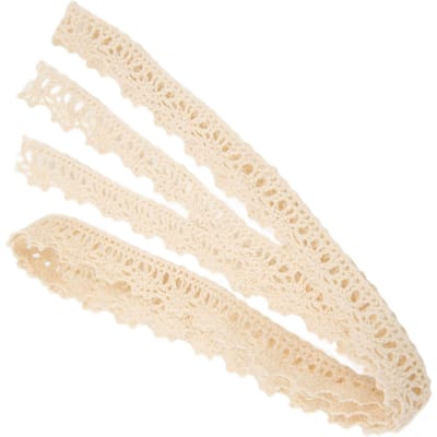 Kantlint DIY Katoen Wit Net 1.4cm Breedte 20 Yards Exquise Kantafwerking voor Gordijn Kleding white