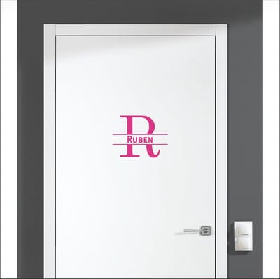Deursticker Met Naam -  Ruben - Roze