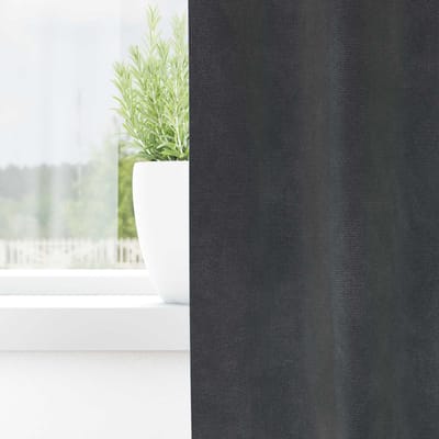 vidaXL - Zwarte - Gordijnen - met - Oogjes - 2 - stuks - Lichtgrijs - Velvet