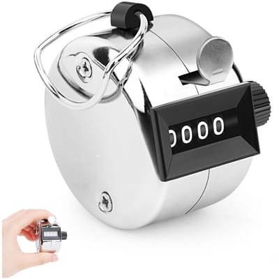 EXCITAT Handmatige teller - Viercijferige klikteller - Handmatige teller - Mechanische klikker voor handmatige tellers - Geschikt voor scholen, stadions, golfbanen