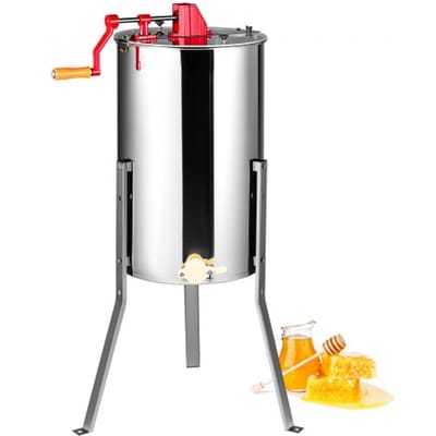 VEVOR Honing Extractor Handmatige Tangentiële Extractor 2/4 Frame Honing Extractor gemaakt van roestvrij staal 48x23cm Honingraat Grootte (Diep) 48x16cm Honingraat Grootte (Medium) 45mm Honingslot Ideaal voor Hobby- en Professionele Imkers