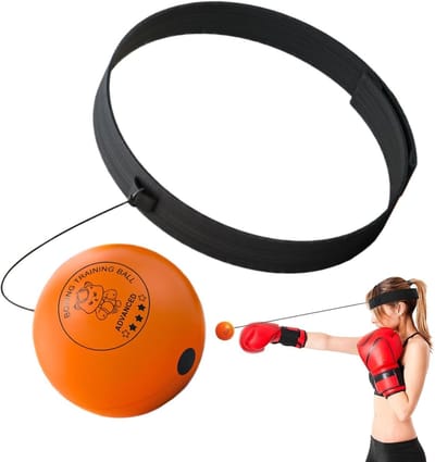 Bokszak Bal - Reactiebal Boksen - Coördinatie Verbeteren - Verstelbare Hoofdband - Set van 3 ballen - Oranje