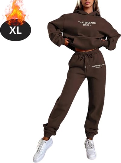 Nivard Joggingpak - Huispak - Volwassenen - Trainingspak - Comfortabel - Joggingsbroek - Tracksuit - Dames - Koffie - XL