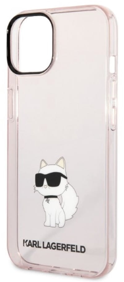Karl Lagerfeld Ikonik Choupette - Roze Hardcase - iPhone 14 Plus - TPU + PC - Schokbestendig