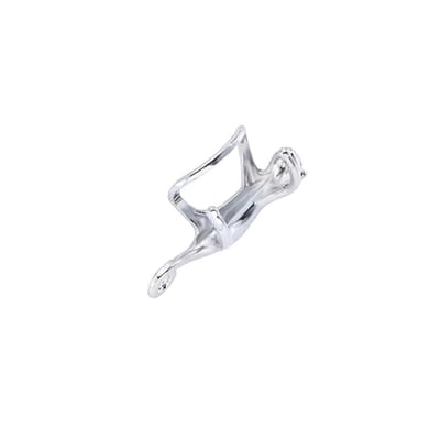 GoedeDoelen.Shop | Klem-Oorbel Kat | Zilkverkleurig | Ear Cuff | Geschikt Voor Linkeroor | Afmeting: 2,3CM | Katten Oorbel | Poezen Oorbel | Kattenliefhebber