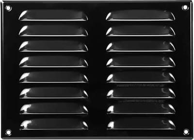 Metalen ventilatierooster vierkant 260x190 mm zwart - MR2619M - RAL9005