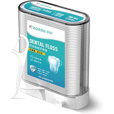 Fil Dentaire Automatique Avec Boîte Outil de Soin Buccal Portable Flosser en Polyéthylène Pour la Maison l'Hôtel le Voyage ivoire