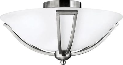 Landelijke Plafondlamp - Steady Lighting - Glas - Landelijk - E27 - L: 42.5cm - Voor Binnen - Woonkamer - Eetkamer - Zilver