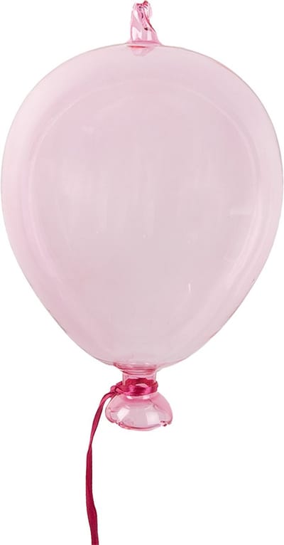 Clayre & Eef Decoratie Hanger Ballon Ø 10x17 cm Roze Glas