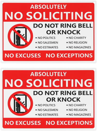 Dailygoods- Waarschuwingsbord PVC - 2 Stuks - 30x20cm - Weerbestendig - Duidelijke Berichten - Voor Thuis of Zaken - Privacybord