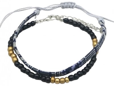 She life style - Set enkel/armbandjes - 2 stuks - zwart kleurig