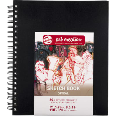 Schetsboek Talens Art Creation 80 vel 110gr 210x280mm spiraal zwart