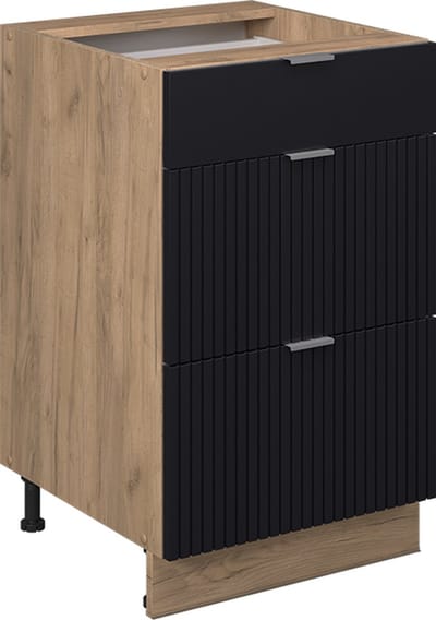 Vicco Fame-Line Keukenonderkast – 50 cm zonder werkblad Zwart gestreept