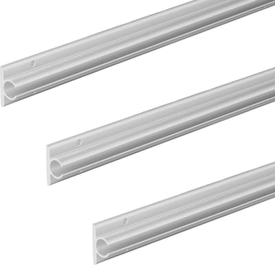 ProPlus Aluminium Tentrail - 120 x 2,5 cm - Luifelrail - Railprofiel - Caravanprofiel - Kederprofiel - Peesrails - Veelzijdig - Eenvoudig Bevestigen van Kederpezen - Set van 3 stuks - 90° - Zelfklevend - Zilver - Universeel