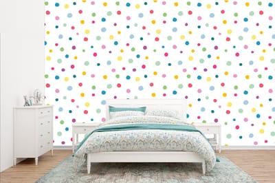 Behang - Fotobehang Confetti - Stippen - Patroon - Breedte 385 cm x hoogte 240 cm