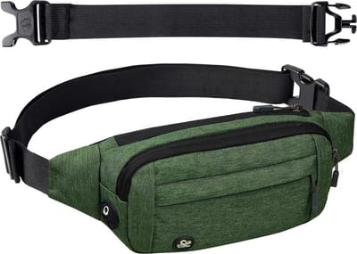 Modieuze Groene Bumbags Heuptas met Verstelbare Riem en Lange Tailleband