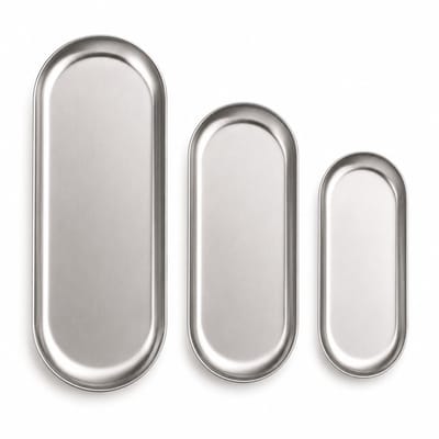 My Green Deal - RVS Ovale Serveerplaten Set – 3 stuks