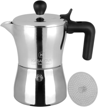 Moka Koffiezetapparaat voor 1 of 3 Kopjes - Design Italiaans Koffiezetapparaat