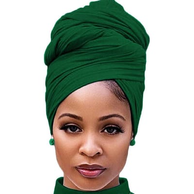 1 Stuk Stretch Hoofddoek Sjaal Stretchy Tulband Lange Haar Sjaal Wikkel Effen Kleur Zacht Hoofdband Knoop Voor Vrouwen Hoofdband Zachte Hijab Voor Abaya groen