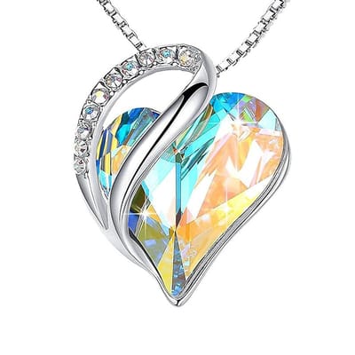 QoF Kristal Hart Multi Kleur – Ketting Lengte 45cm
