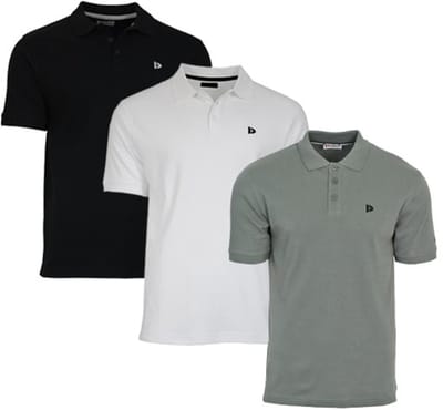 3-Pack Donnay - Polo (Noah) - Sportpolo - Heren - Black/White/Jungle green (642) - maat M