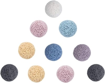 10 Stuks Natuurlijke Lava Geurparels voor Essentiële Olie Diffuser, Ongedrild en Zonder Gat