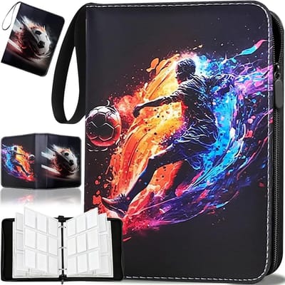 Dailygoods- Verzamelalbum 900 Voetbalkaarten - 9 Vakken - 50 Pagina's - PU Kaartenhouder - Ritssluiting - Draagbaar Ontwerp - Kaartenalbum