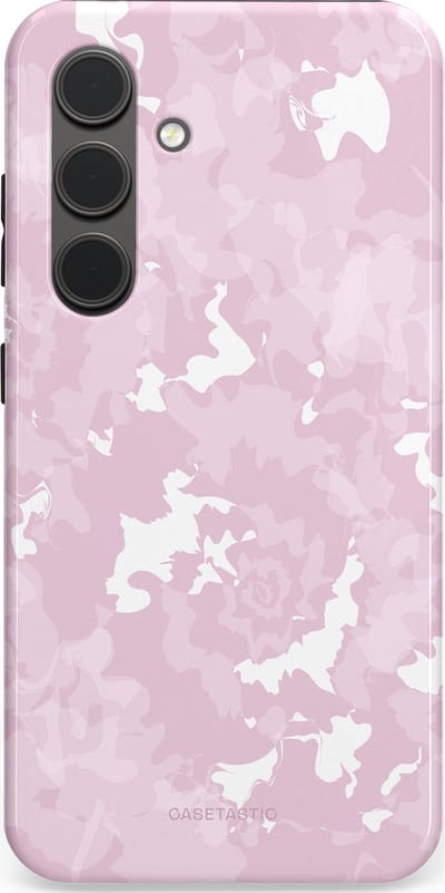 Casetastic Hoesje Geschikt voor Samsung S24 - Stijlvolle Beschermende Duo-layer Case - Roze wervels