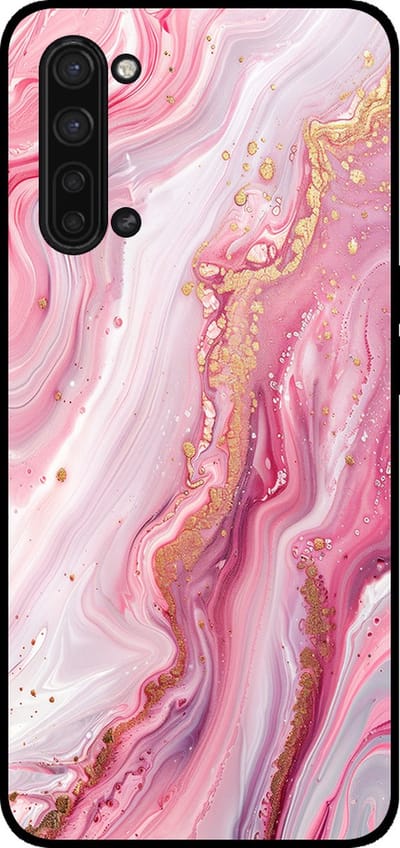 Smartphonica Telefoonhoesje Geschikt voor Oppo Find X2 Lite met marmer opdruk - TPU backcover case marble design - Roze geschikt voor Oppo Find X2 Lite
