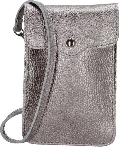 Charm London Elisa Telefoontasje - 100% Leer - Leren Tas - Pewter