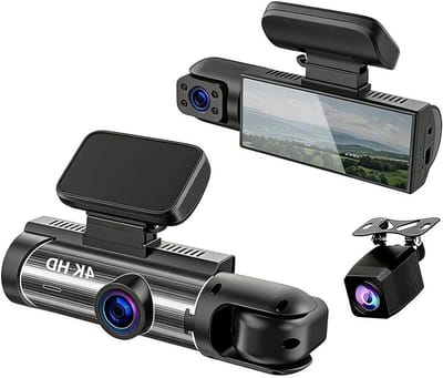 Dashcam Auto - Autocamera Rijcamera - Veiliger Rijden - Drie Kanalen Opname - Inclusief 64GB - Zwart