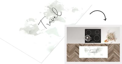 Keukenloper - Loper keuken - Wereldkaart - Travel - Quotes - 120x50 cm - Keukenloper vinyl