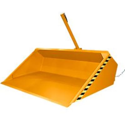 Bauer hydraulische heftruckbak DGS 1200, heftruckhydrauliek, L 1610 x B 2010 x H 1370 mm, 1,2 m³, tot 1500 kg, gelakt staal, geel-oranje