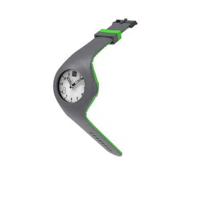 TOO LATE - siliconen horloge - MASH UP BICOLOR - Ø 40 mm - DARK GREY ACD GREEN