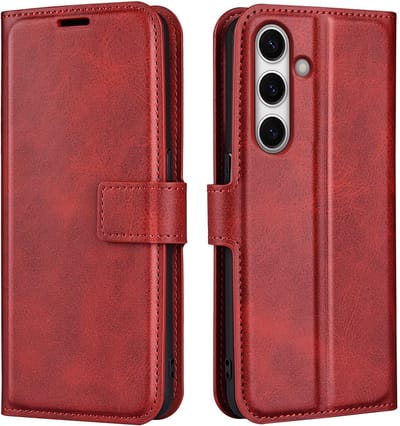 Coverup Hoesje - Geschikt voor Samsung Galaxy S24 FE Hoesje - Coverup Deluxe Book Case - Rood