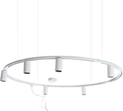QAZQA iconic ruby honey - Moderne Spot railsysteem verlichting, railverlichting geschikt voor led - 6 lichts - Ø 120 cm - Zwart -