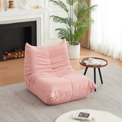 Chenille Vloersofa - Vloer Loungestoel - Ergonomisch Design - Schuimvulling - Woonkamer & Slaapkamer