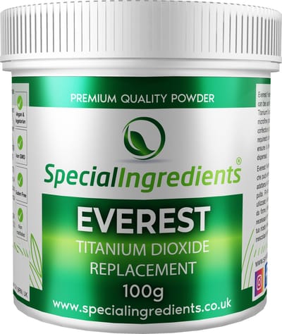 Everest Powder - 100 g - Alternatief voor Titaniumdioxide - Witmaker - Moderne Gastronomie - Moleculair Koken - Hersluitbare Pot - Recycled Plastic