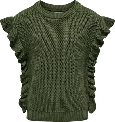ONLY KOGGITTA S/L FRILL VEST KNT Meisjes Trui - Maat 146/152