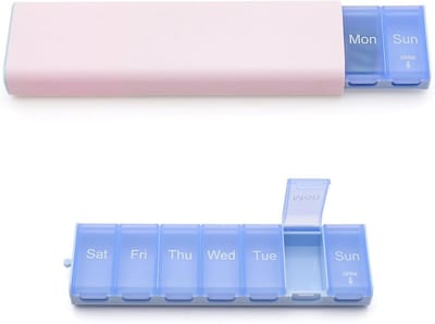 Pillendoos voor 7 dagen - Draagbare pillenorganizer met 7 vakken, ideaal voor thuis, op reis en op kantoor, compact en praktisch