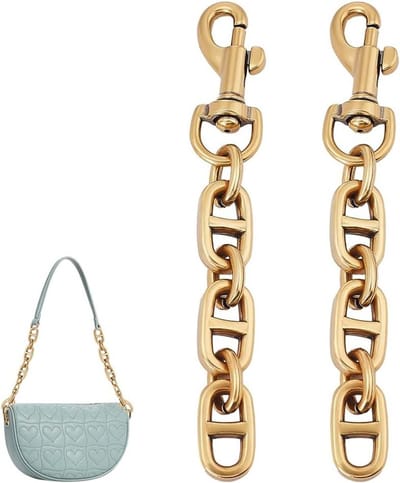 Verlengkettingen voor tassen - 2 stuks - antiek goud - 12 cm - crossbody schoudertas - draaibare oogschroef & reservekarabijnhaak