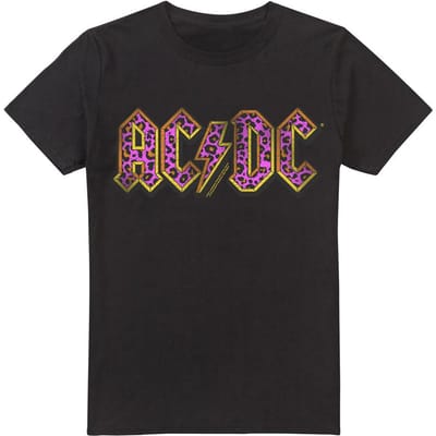AC/DC Heren T-Shirt met dierenprint (Zwart)
