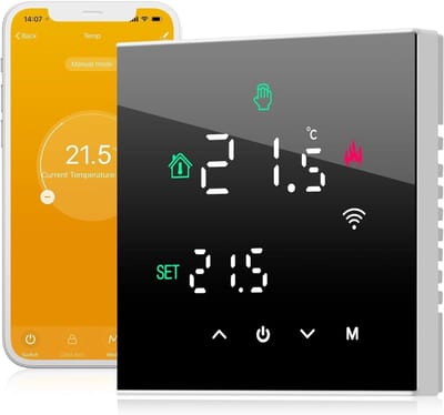 NBAP® Thermostaat voor cv - Draadloos met Wifi - Met App - Zwart