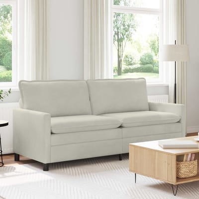 vidaXL - Bank - Crèmekleurig - 196 - x - 81 - x - 87,5 - cm - Fluweel