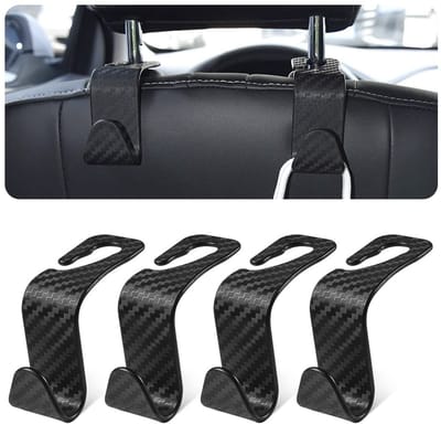Dailygoods- Hoofdsteun Haak - 4 stuks - Auto Achterbank Hanger - Opslag Haken - Duurzaam Materiaal - Vergroot Ruimte - Opberghaak