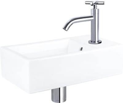 Differnz Force Fonteinset - Keramiek - Kraan kruis chroom - 40 x 22 x 11.5 cm